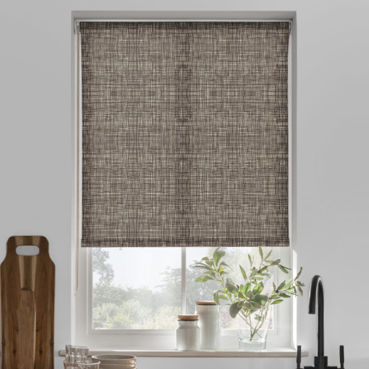 Made To Measure Scribble Gun Metal Roller Blind