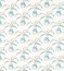 Crassula Marine Tangerine Mint Fabric by Scion