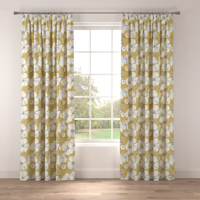 Curtains in Embleton Ochre by Belfield Home