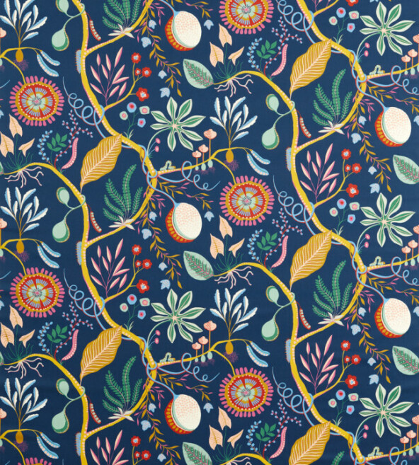 Jackfruit And The Beanstalk Midnight Fabric by Scion