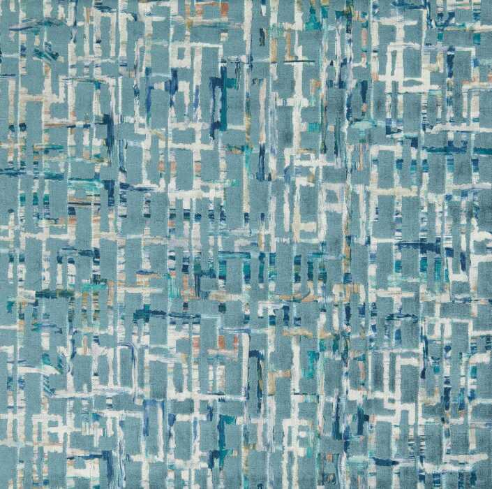 Quadrata Teal Mineral Fabric by Clarke And Clarke