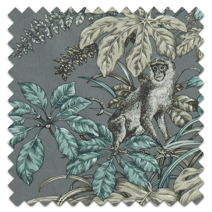 Roman Blinds Monkeying Around Mineral Fabric Sample