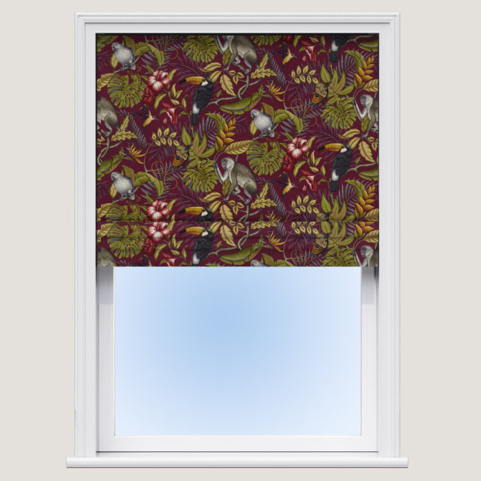  Made To Measure Roman Blinds Rainforest Cranberry