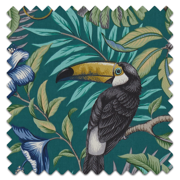 Roman Blinds Rainforest Lagoon Fabric Sample