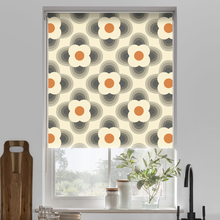 Striped Petal Orange Blackout Roller Blind