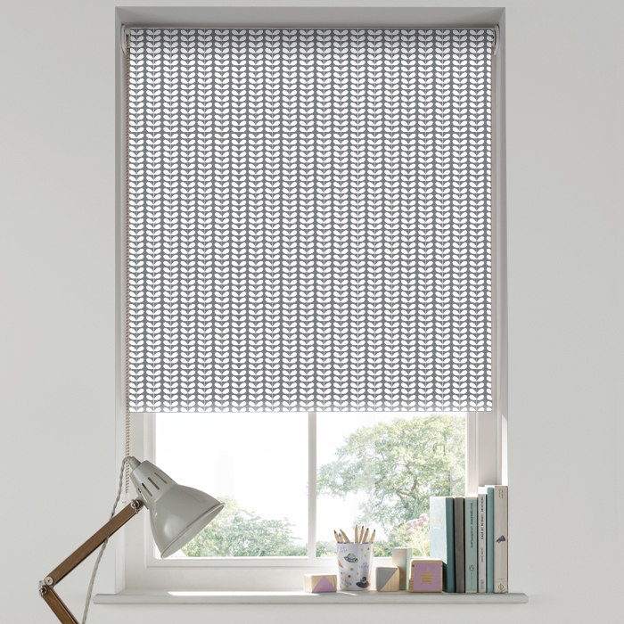 Tiny Stem Cool Grey Blackout Roller Blind