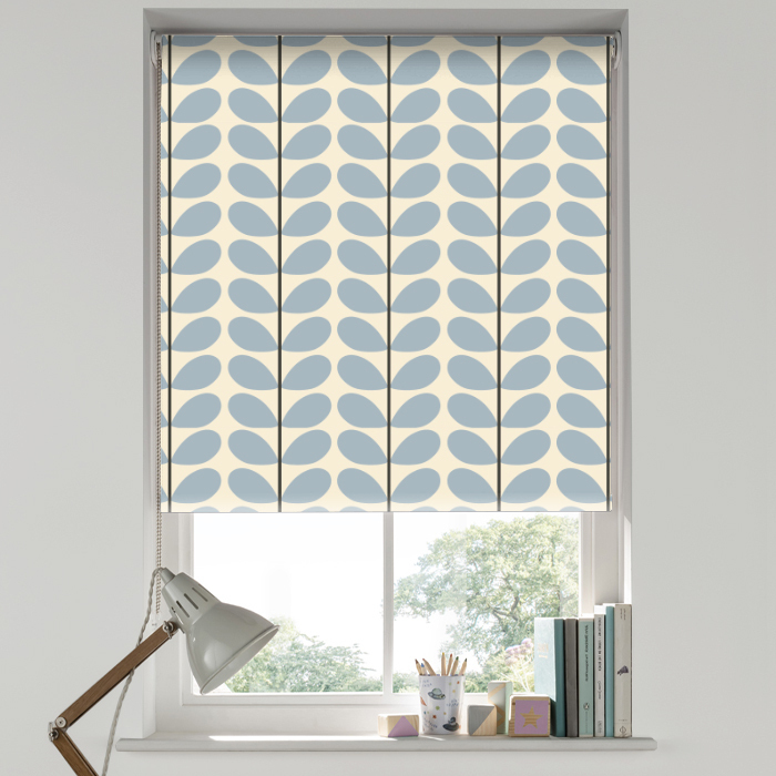 Two Colour Stem Powder Blue Blackout Roller Blind