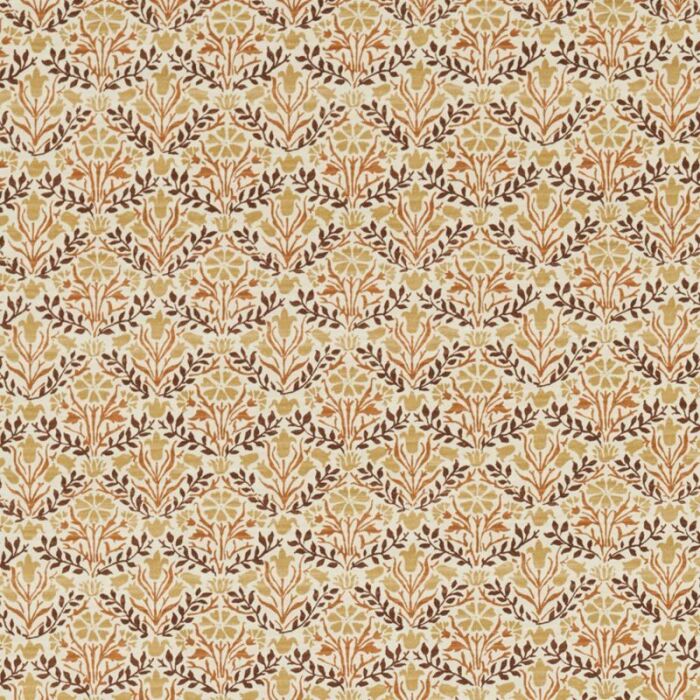 Bellflowers Chocolate/Tan Fabric by Morris & Co
