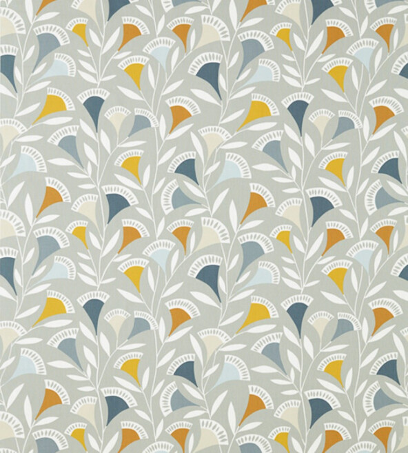 Noukku Dandelion Butterscotch Charcoal Fabric by Scion
