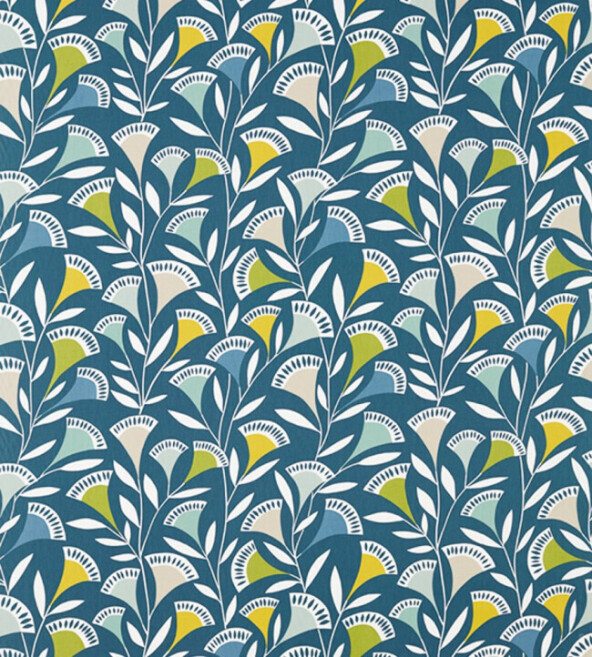 Noukku Mist Kiwi Midnight Fabric by Scion