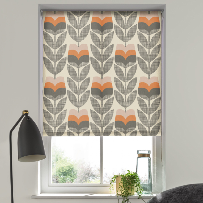 Eve Electric Roller Blind in Rose Bud Orange