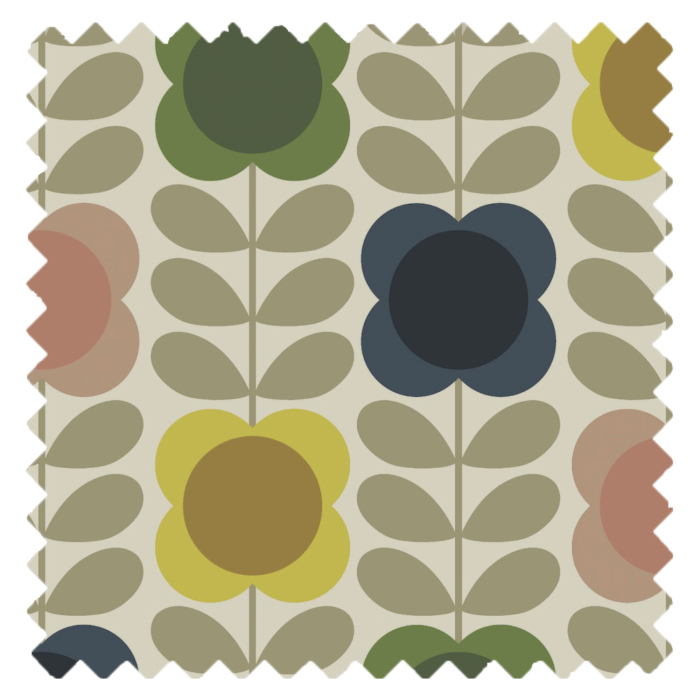 Swatch of Summer Flower Stem Multi