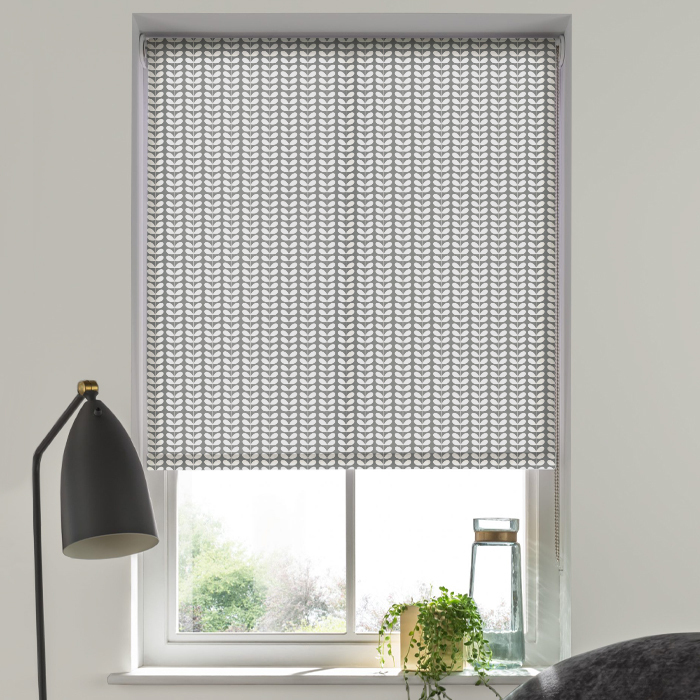 Eve Electric Roller Blind in Tiny Stem Cool Grey