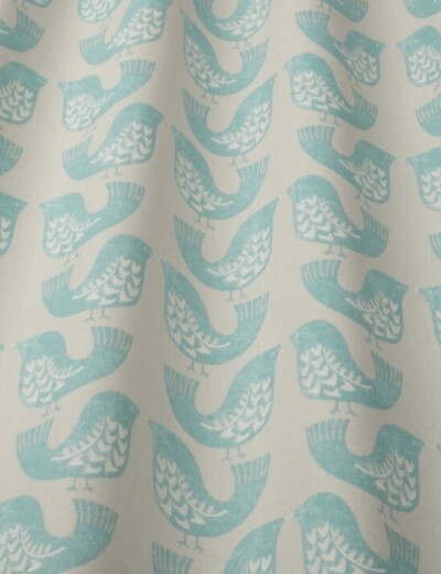 iLiv Scandi Birds Aqua Curtain Fabric