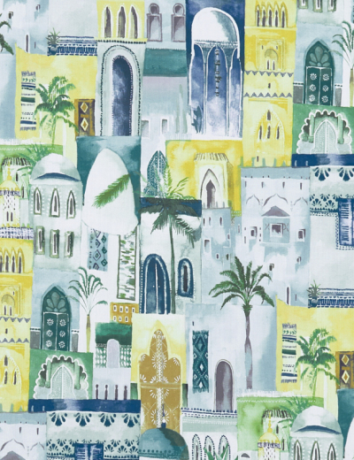 Marrakech Teal/Spice Fabric Marrakech Teal/Spice Fabric