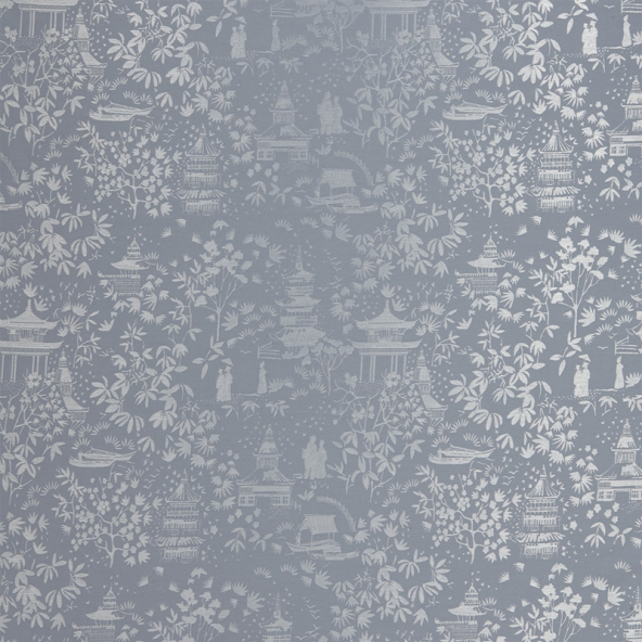 Chinoiserie Delft Fabric Flat Image