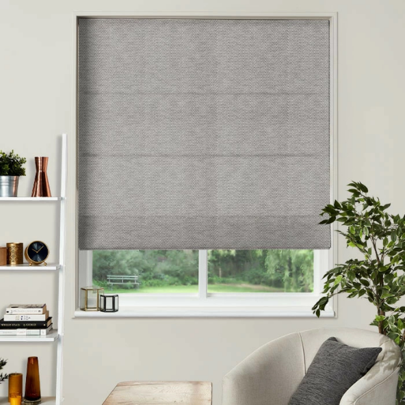 Electric Roman Blind in Summit Lead