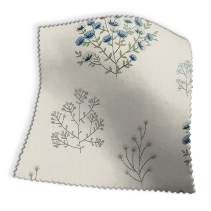 Made To Measure Curtains Floris Mineral/Denim Swatch