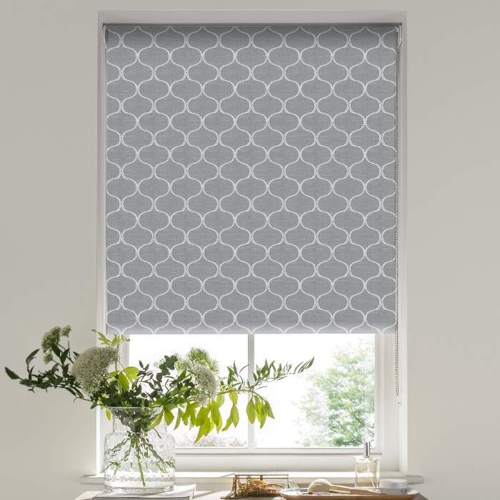 Eve Roller Blind in Cleo Blackout Dove Grey