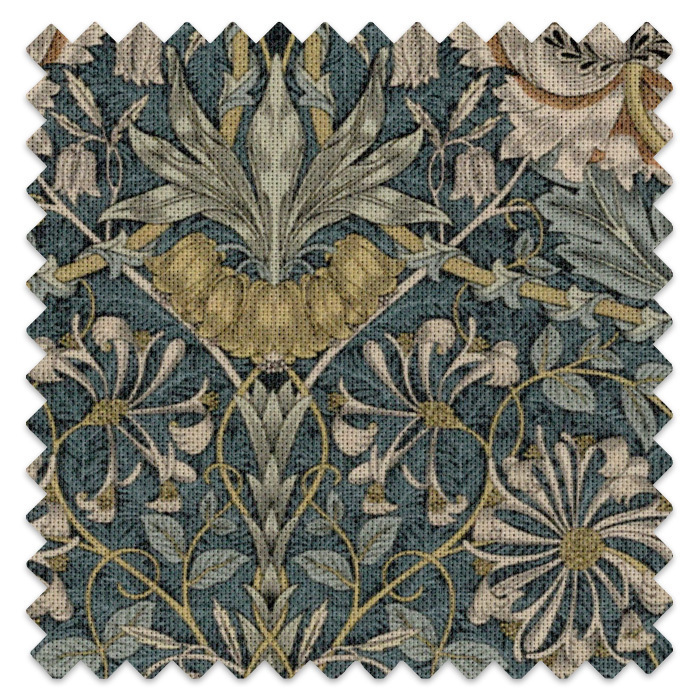 Swatch of Honeysuckle Steel by William Morris