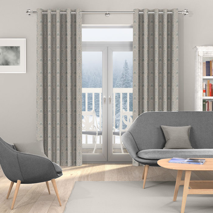 Curtains in Snakeshead Dove by William Morris