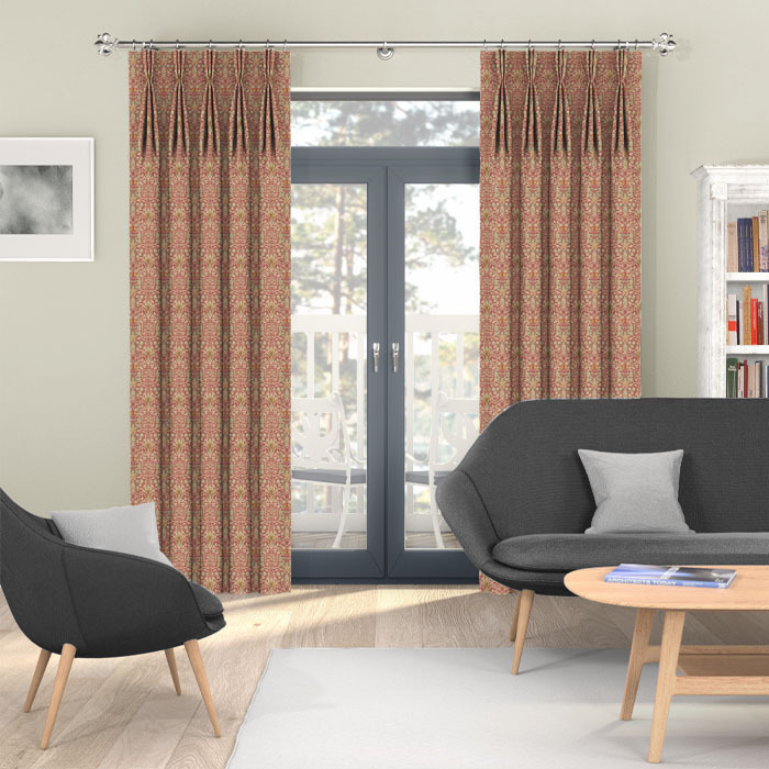 Curtains in Snakeshead Wine by William Morris