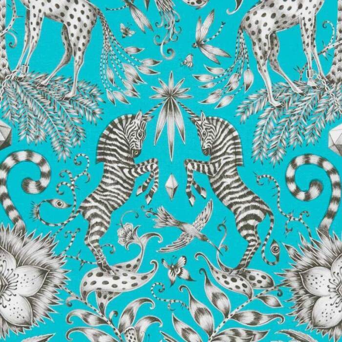 Made To Measure Curtains Kruger Teal Flat Image
