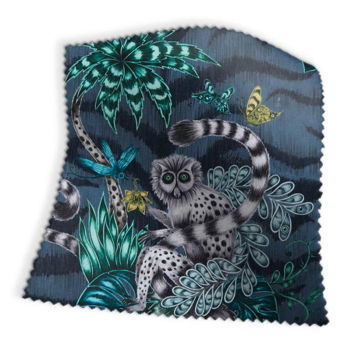 Made To Measure Curtains Lemur Navy Swatch