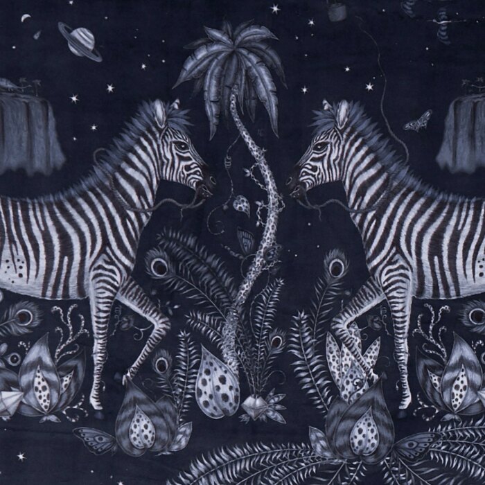 Made To Measure Curtains Lost World Navy Velvet