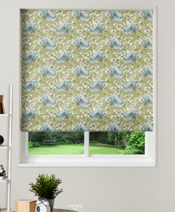 Electric Roman Blind Art Deco Cornflower 