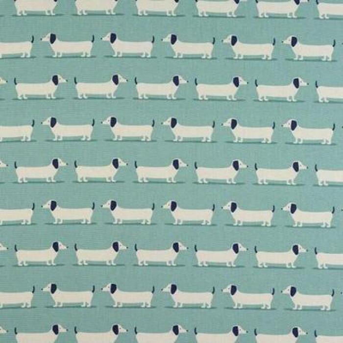 Made To Measure Curtains Hound Dog Duck Egg Flat Image