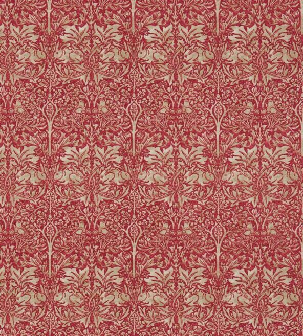 Brer Rabbit Red/Hemp Fabric by Morris & Co