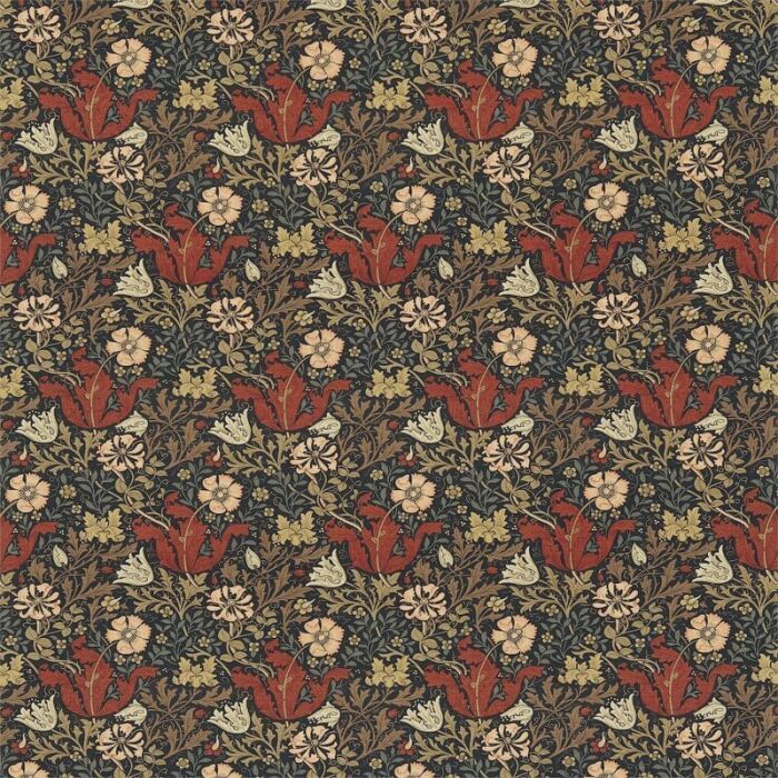 Compton Faded Terracotta/Multi Fabric by Morris & Co