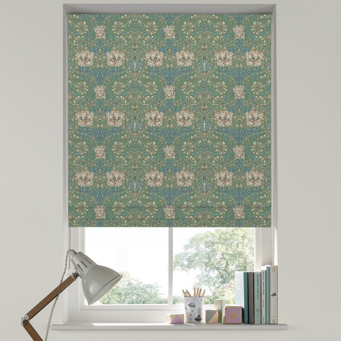 Roman Blind in Honeysuckle Seaspray by William Morris