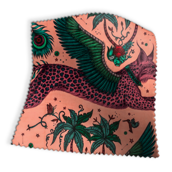 Lynx Coral Velvet Fabric Swatch