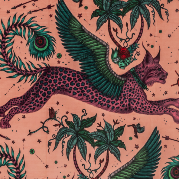 Lynx Coral Velvet Fabric Flat Image