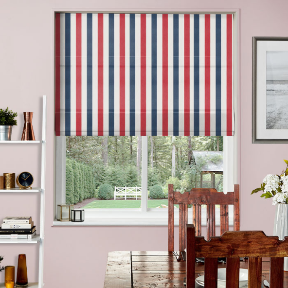 Electric Roman Blind in Lowell Nautical