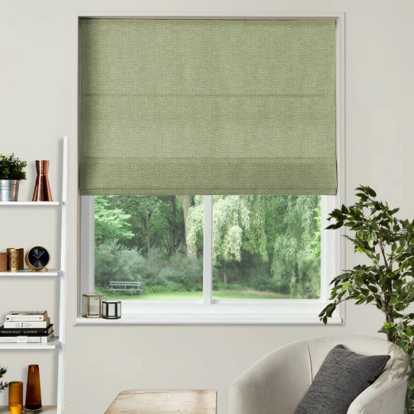 Electric Roman Blind in Summit Emerald