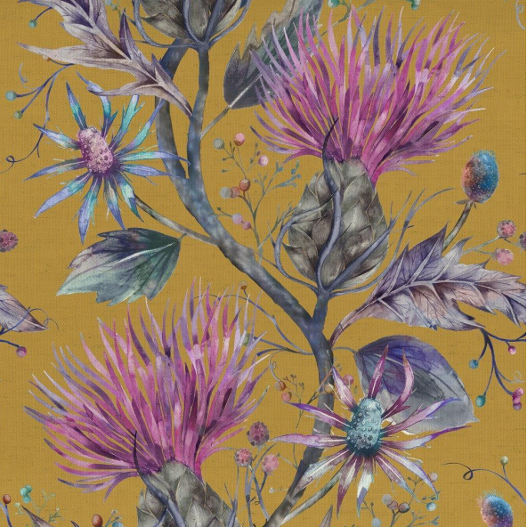 Elysium Gold Fabric by Voyage