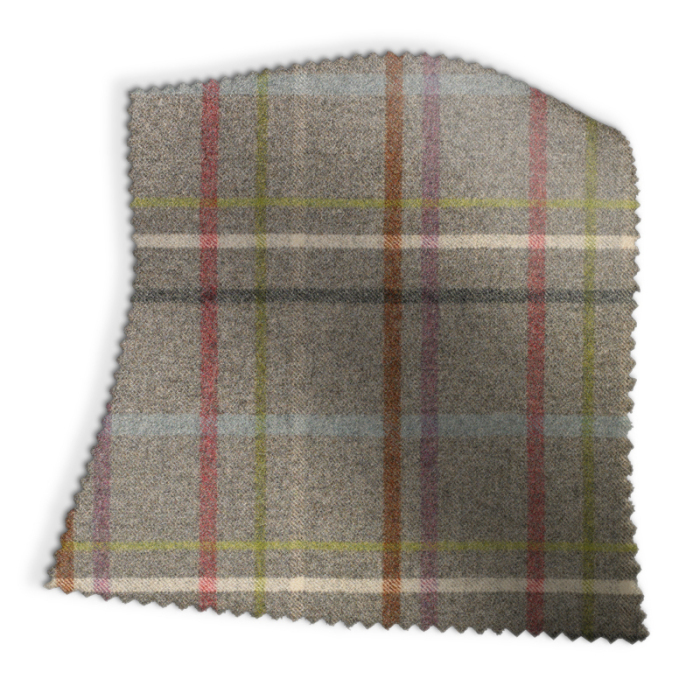 Made To Measure Curtains Multicheck Light Grey Swatch