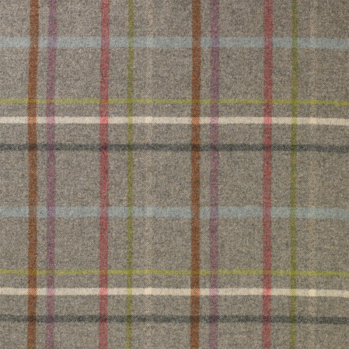 Made To Measure Curtains Multicheck Light Grey Flat Image