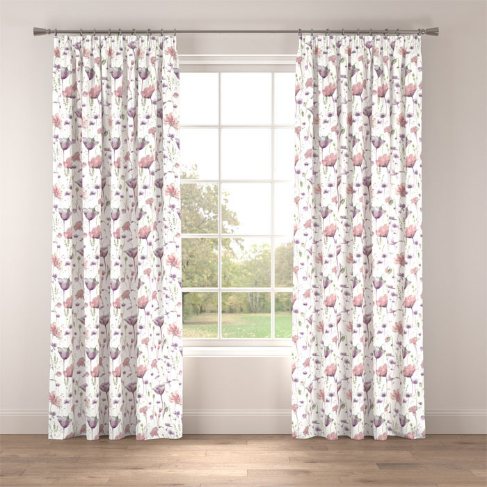 Curtains in Elmley Heather Sage by Belfield Home