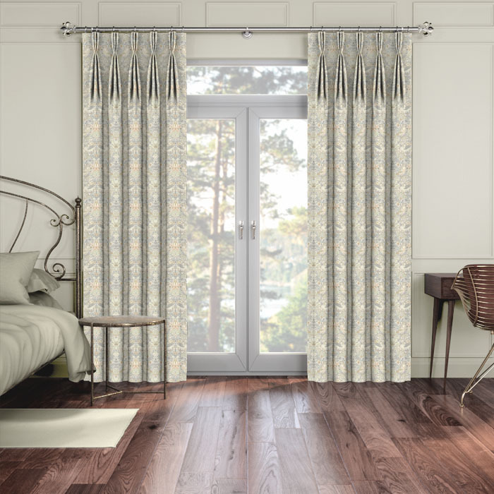 Curtains in Strawberry Thief Natural by William Morris