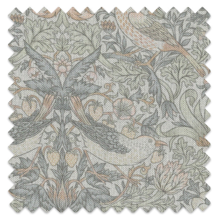 Swatch of Strawberry Thief Natural by William Morris