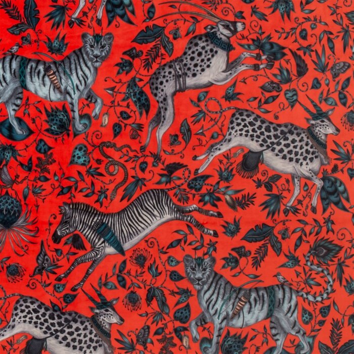 Made To Measure Curtains Protea Coral Velvet