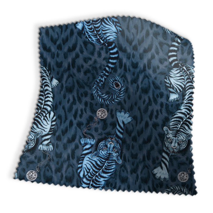 Made To Measure Curtains Tigris Navy Swatch