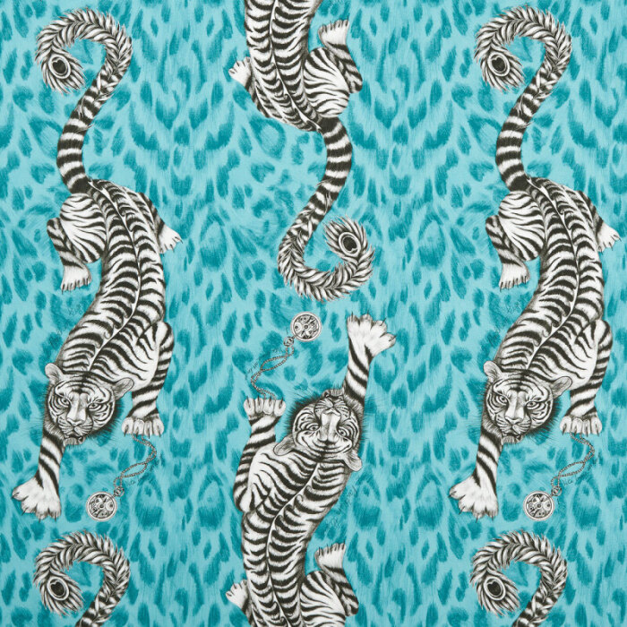 Made To Measure Curtains Tigris Teal Flat Image
