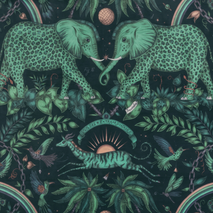 Zambezi Teal Velvet Flat Image