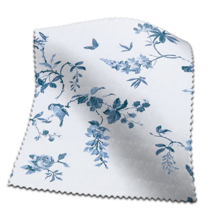 Swatch of Birds And Roses Blue