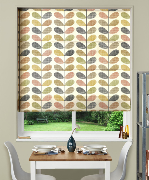 Electric Roman Blind in Scribble Stem Multi